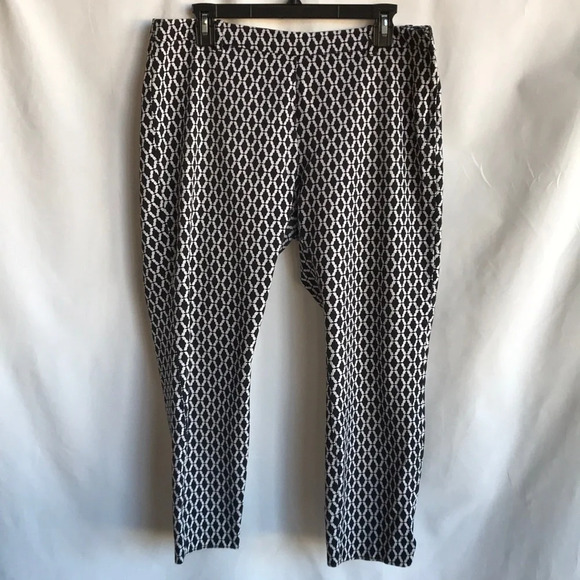 H&M black and white modern print crop pants, size 14 - Picture 1 of 11